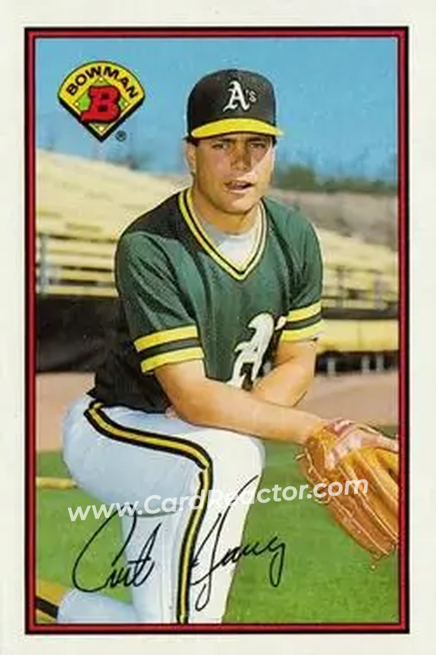 1989 Bowman #184 - Curt Young - Oakland Athletics - Front 1989 Bowman #184 - Curt Young - Oakland Athletics - Front