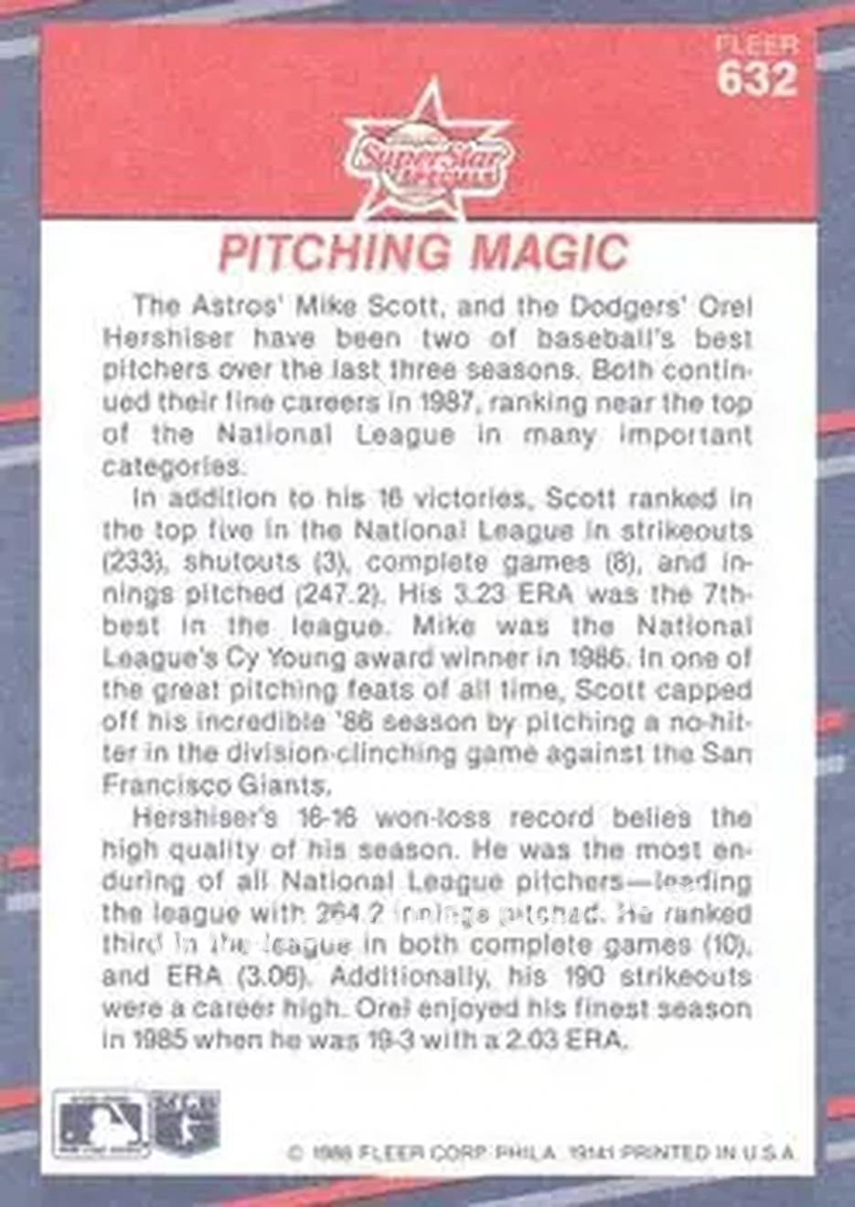 1988 Fleer #632 - Card #632 - Back