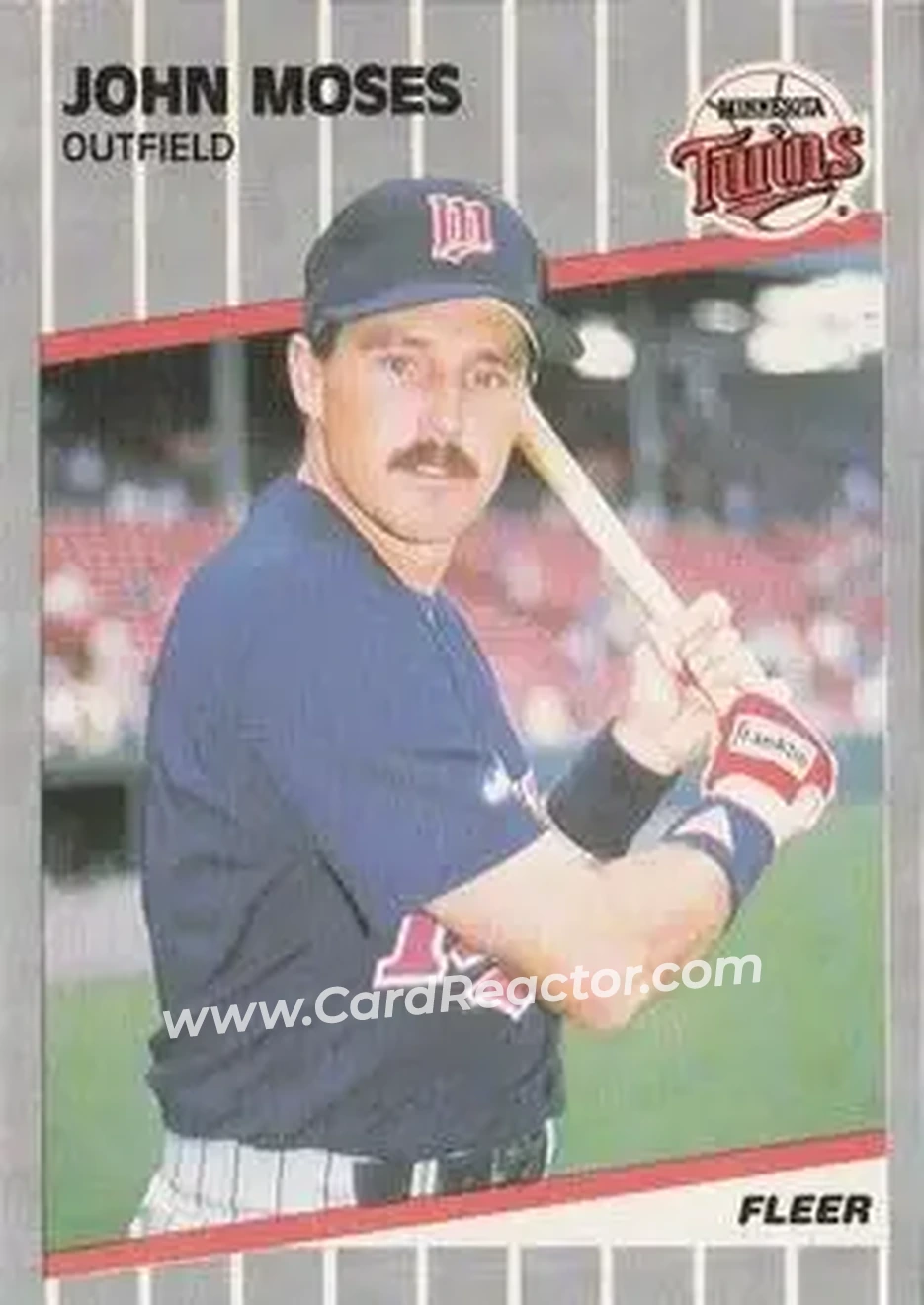 1989 Fleer #121 - John Moses - Minnesota Twins - Front 1989 Fleer #121 - John Moses - Minnesota Twins - Front
