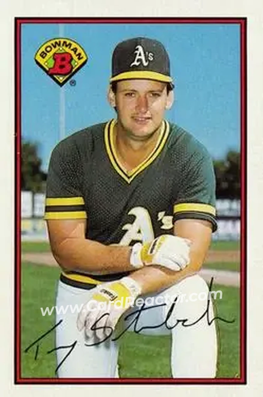 1989 Bowman #193 - Terry Steinbach - Oakland Athletics - Front 1989 Bowman #193 - Terry Steinbach - Oakland Athletics - Front