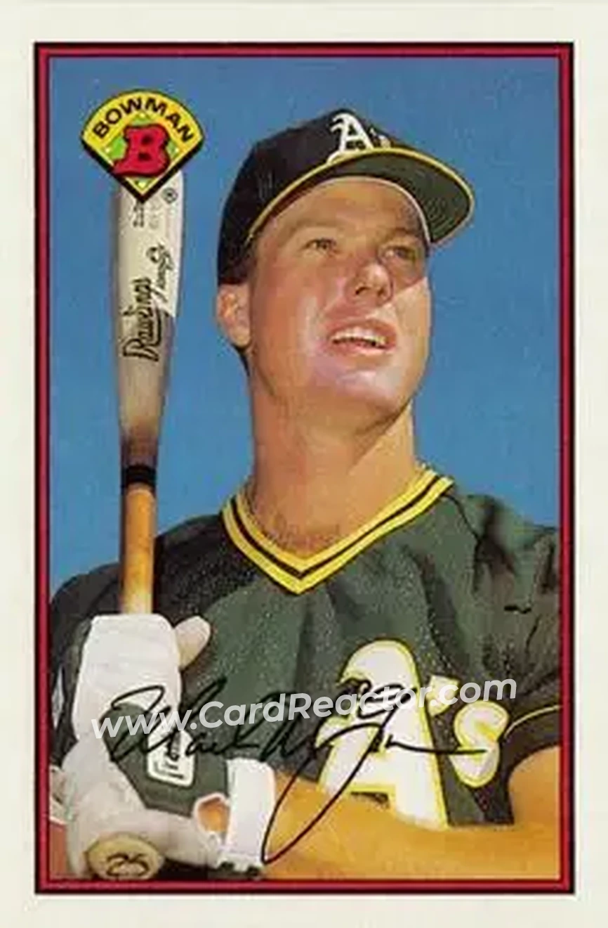 1989 Bowman #197 - Mark McGwire - Oakland Athletics - Front 1989 Bowman #197 - Mark McGwire - Oakland Athletics - Front