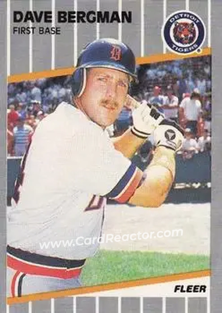 1989 Fleer #129 - Dave Bergman - Detroit Tigers - Front 1989 Fleer #129 - Dave Bergman - Detroit Tigers - Front