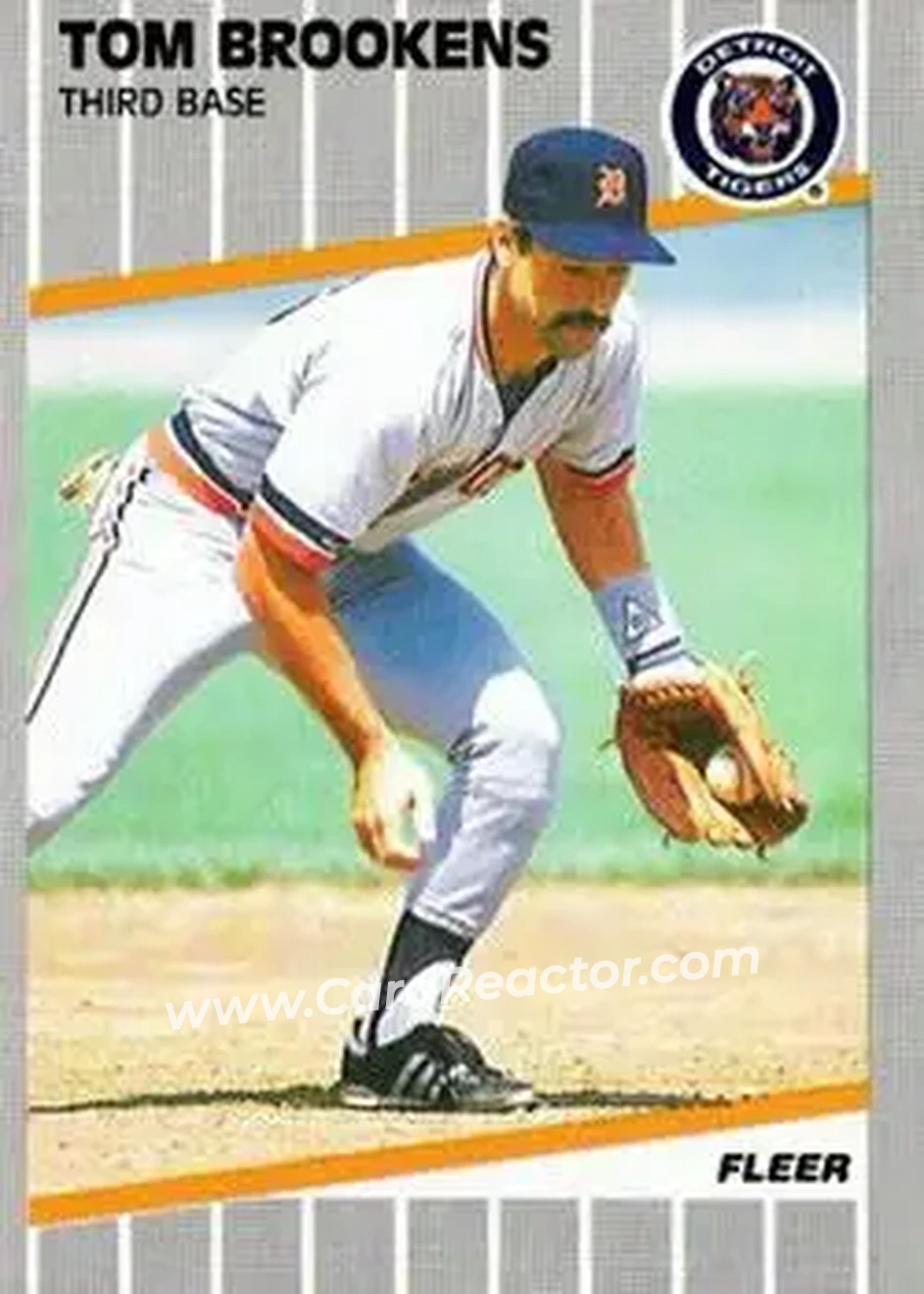 1989 Fleer #130 - Tom Brookens - Detroit Tigers - Front