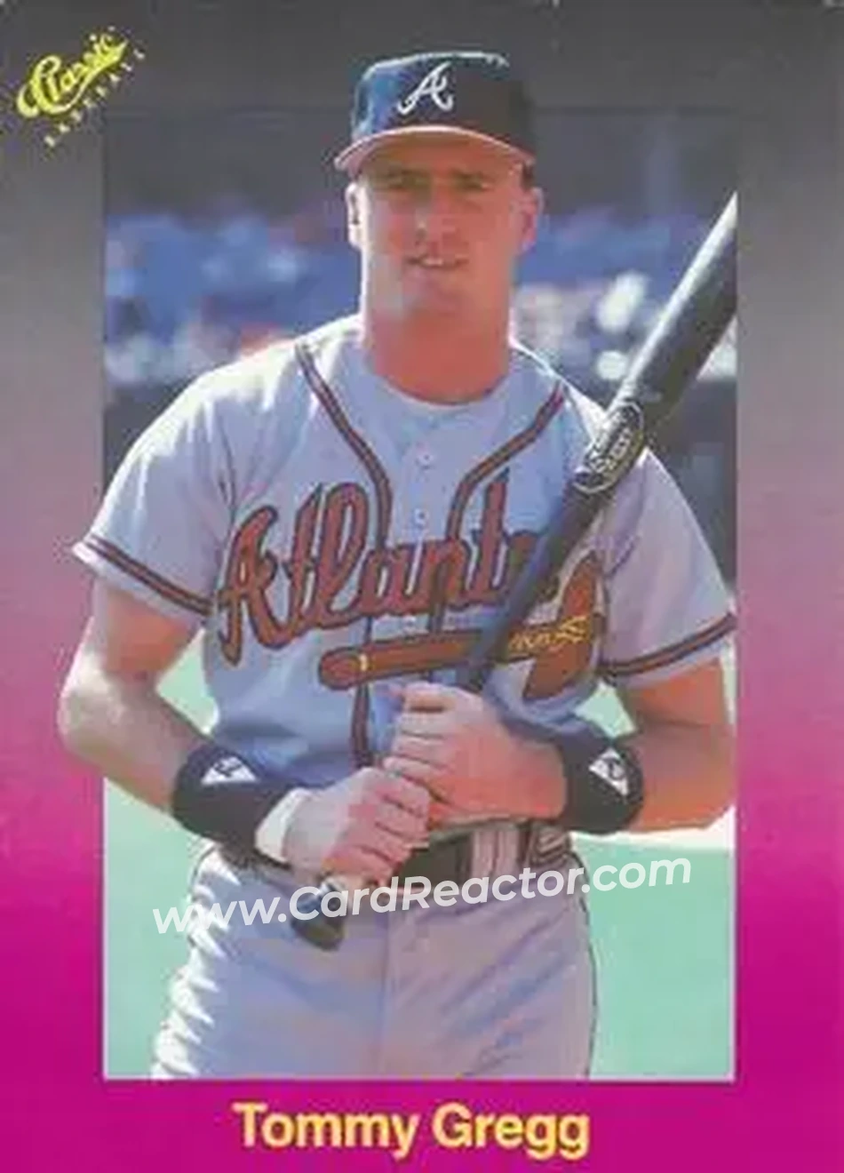 1989 Classic #192 - Tommy Gregg - Atlanta Braves - Front 1989 Classic #192 - Tommy Gregg - Atlanta Braves - Front