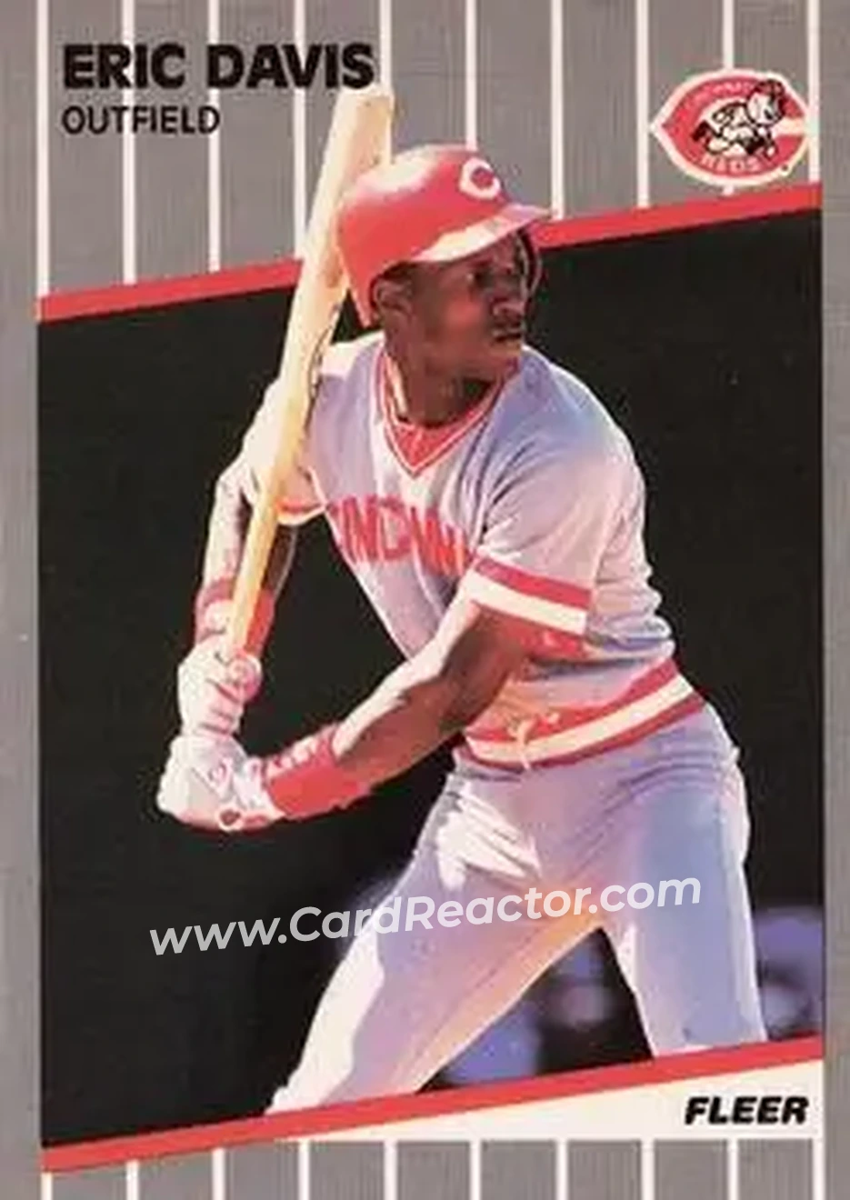 1989 Fleer #158 - Eric Davis - Cincinnati Reds - Front