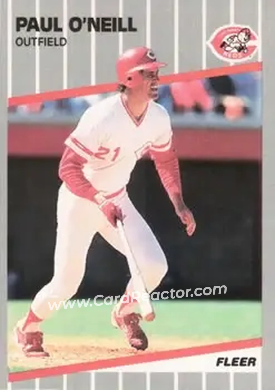 1989 Fleer #166 - Paul O'Neill - Cincinnati Reds - Front