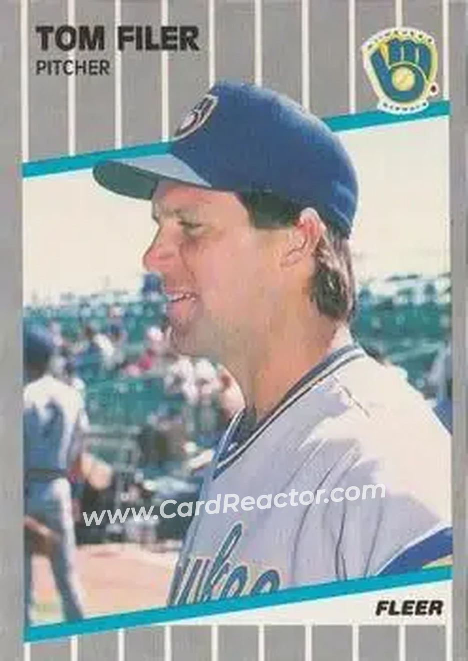 1989 Fleer #185 - Tom Filer - Milwaukee Brewers - Front