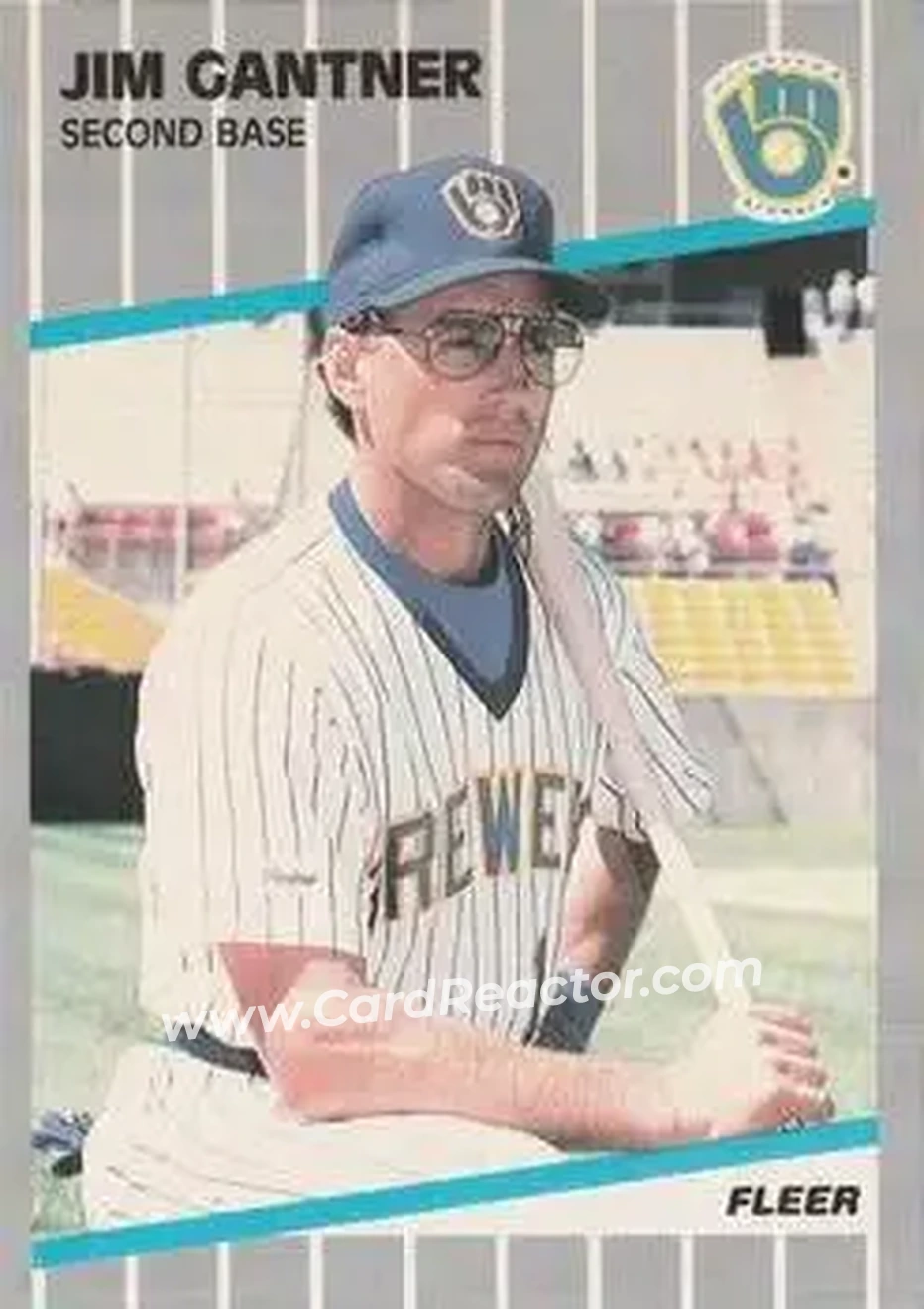 1989 Fleer #186 - Jim Gantner - Milwaukee Brewers - Front 1989 Fleer #186 - Jim Gantner - Milwaukee Brewers - Front