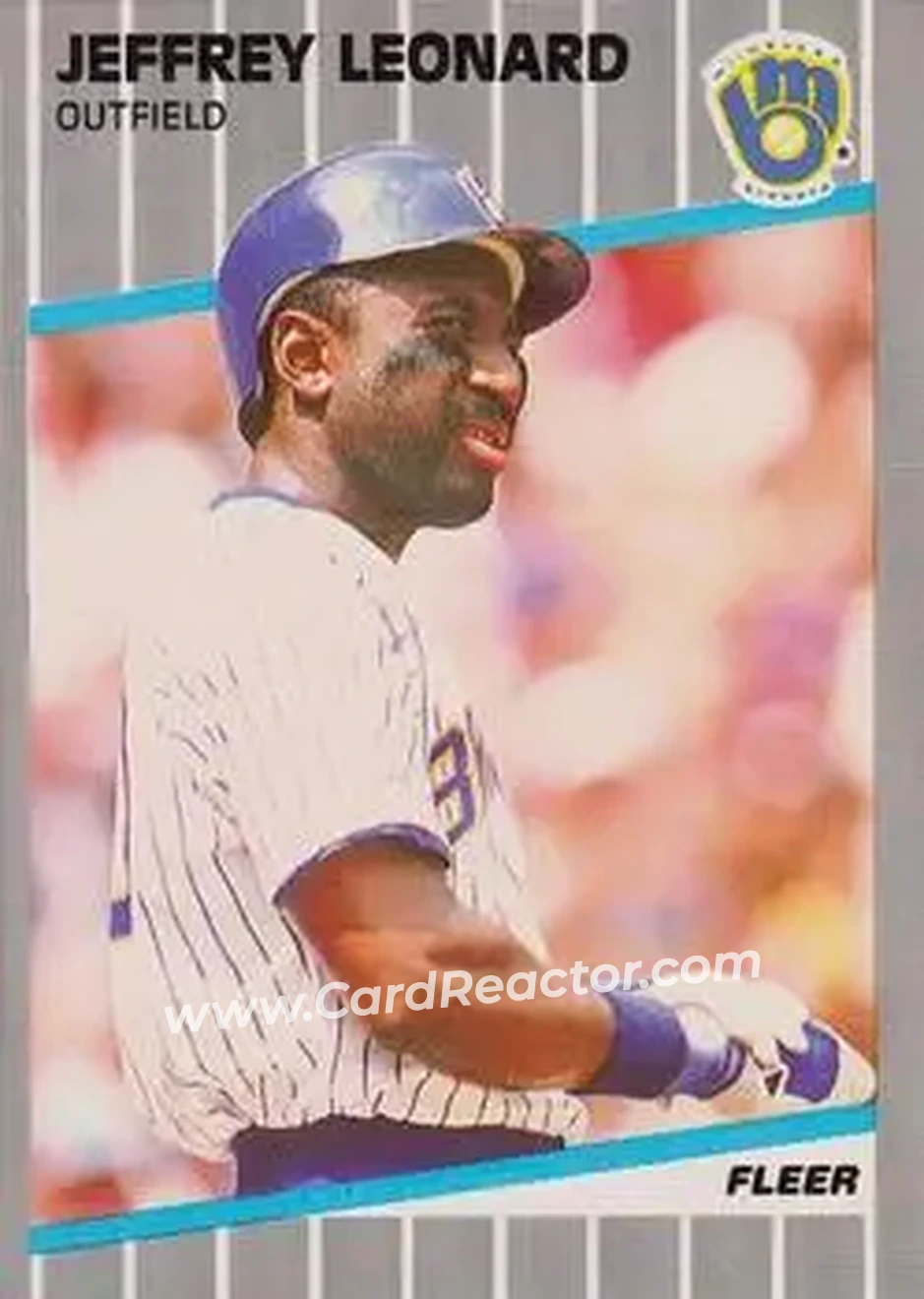 1989 Fleer #190 - Jeff Leonard - Milwaukee Brewers - Front 1989 Fleer #190 - Jeff Leonard - Milwaukee Brewers - Front