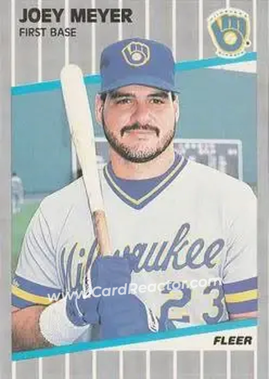 1989 Fleer #191 - Joey Meyer - Milwaukee Brewers - Front