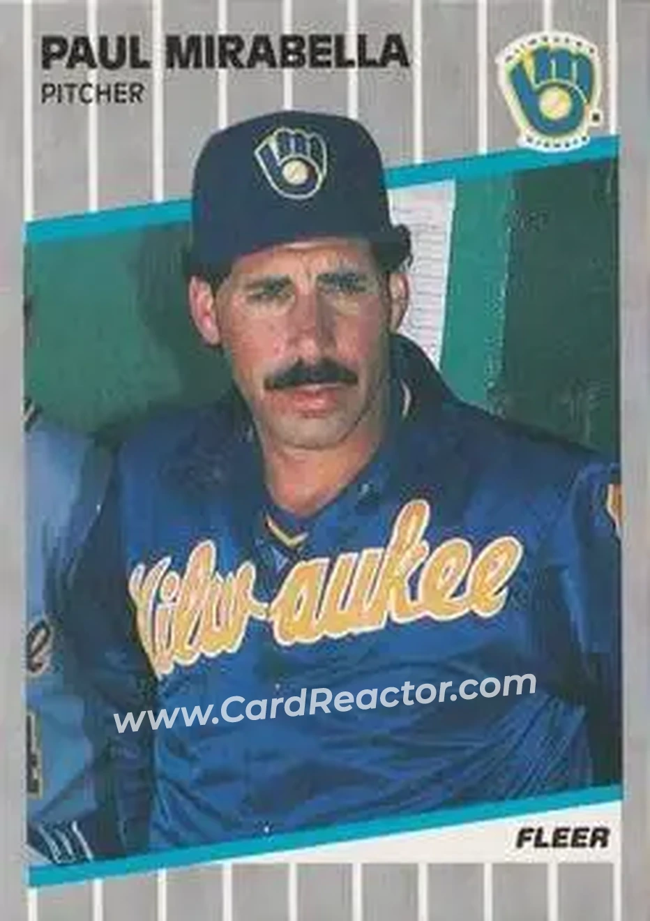 1989 Fleer #192 - Paul Mirabella - Milwaukee Brewers - Front 1989 Fleer #192 - Paul Mirabella - Milwaukee Brewers - Front