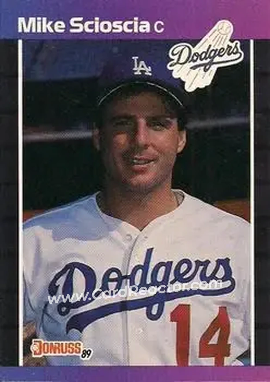 1989 Donruss #77 - Mike Scioscia - Los Angeles Dodgers - Front