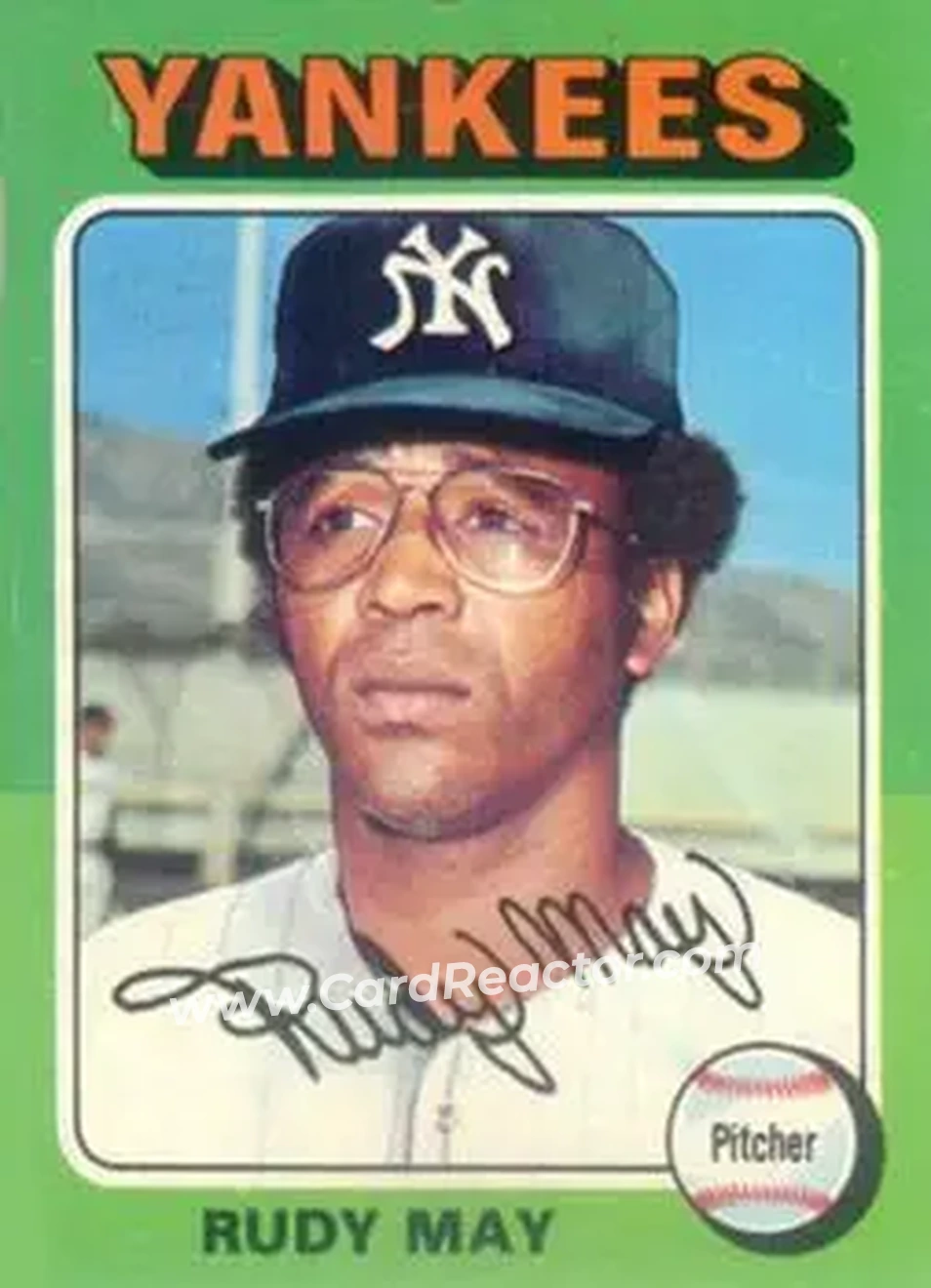 1975 Topps #321 - Rudy May - New York Yankees - Front 1975 Topps #321 - Rudy May - New York Yankees - Front