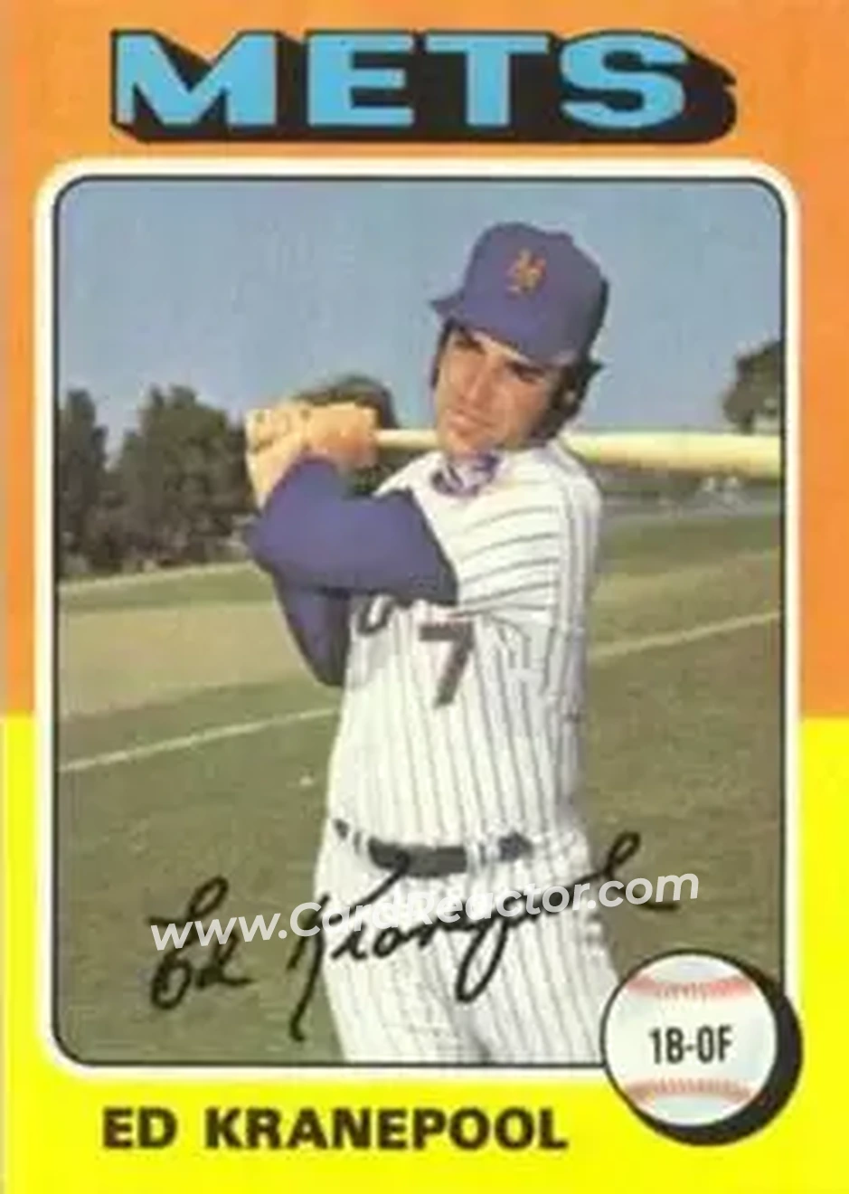 1975 Topps #324 - Ed Kranepool - New York Mets - Front 1975 Topps #324 - Ed Kranepool - New York Mets - Front
