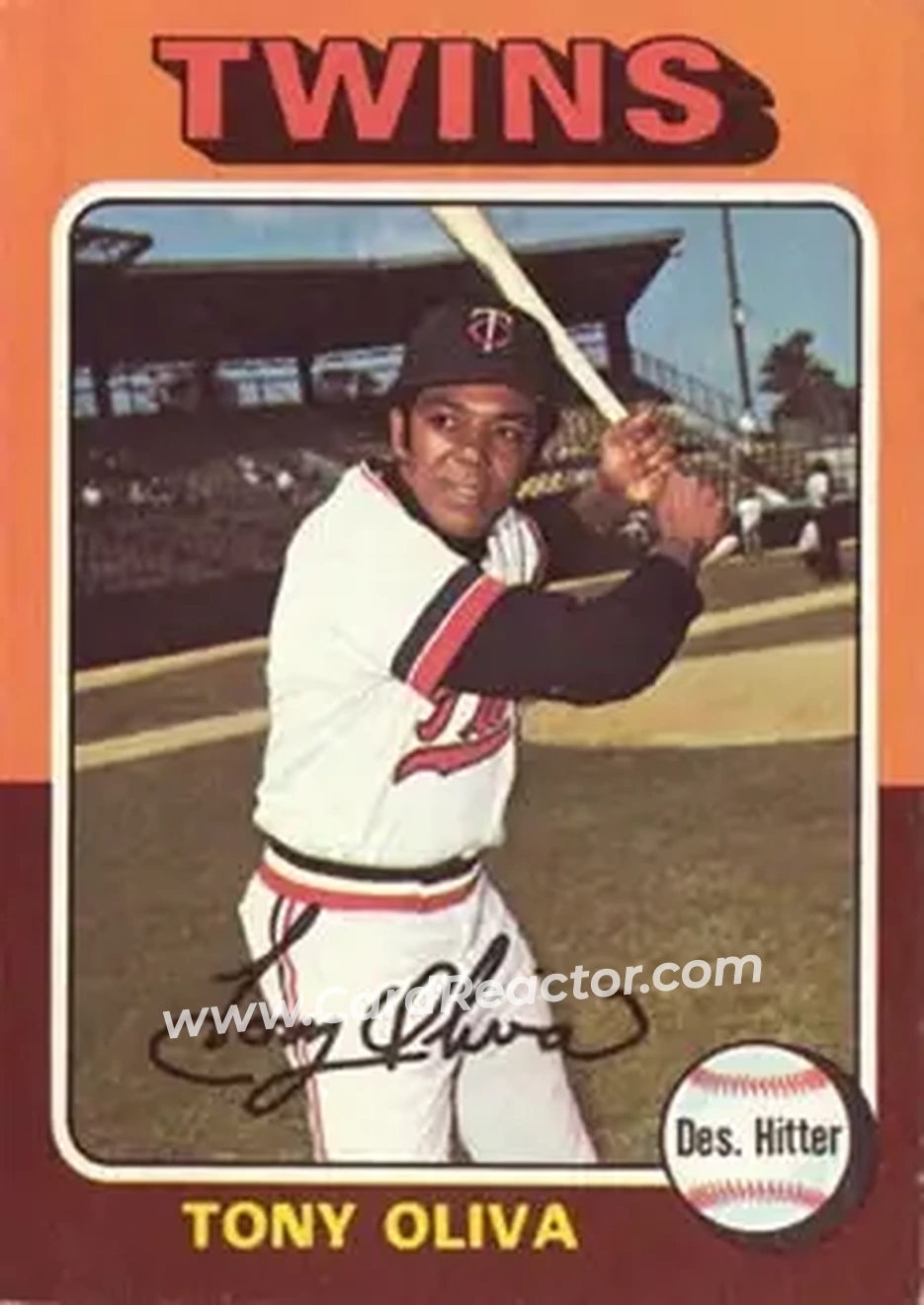 1975 Topps #325 - Tony Oliva - Minnesota Twins - Front