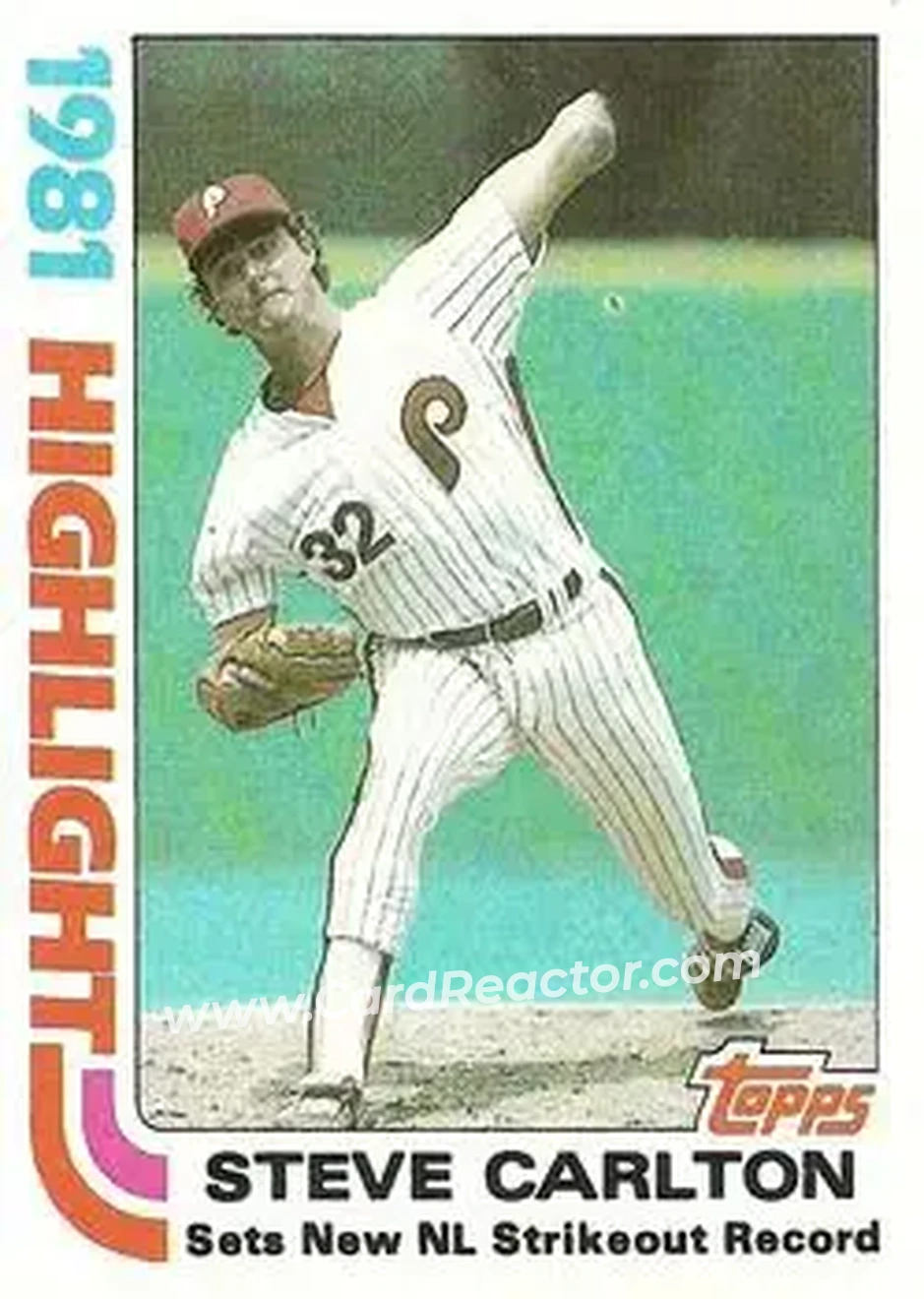 1982 Topps #1 - Steve Carlton - Philadelphia Phillies - Front