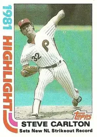 1982 Topps #1 - Steve Carlton - Philadelphia Phillies 1982 Topps #1 - Steve Carlton - Philadelphia Phillies