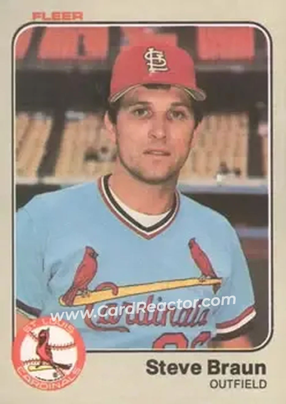 1983 Fleer #3 - Steve Braun - St. Louis Cardinals - Front