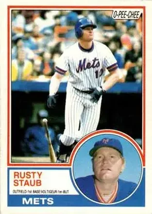 1983 O-Pee-Chee #1 - Rusty Staub - New York Mets