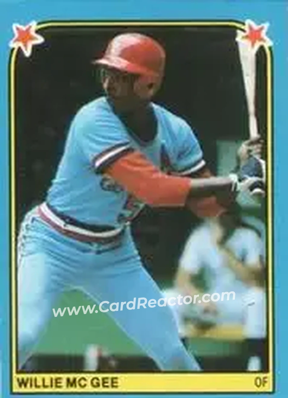 1983 Fleer Star Stickers #2 - Willie McGee - St. Louis Cardinals - Front