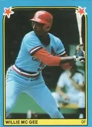 1983 Fleer Star Stickers #2 - Willie McGee - St. Louis Cardinals