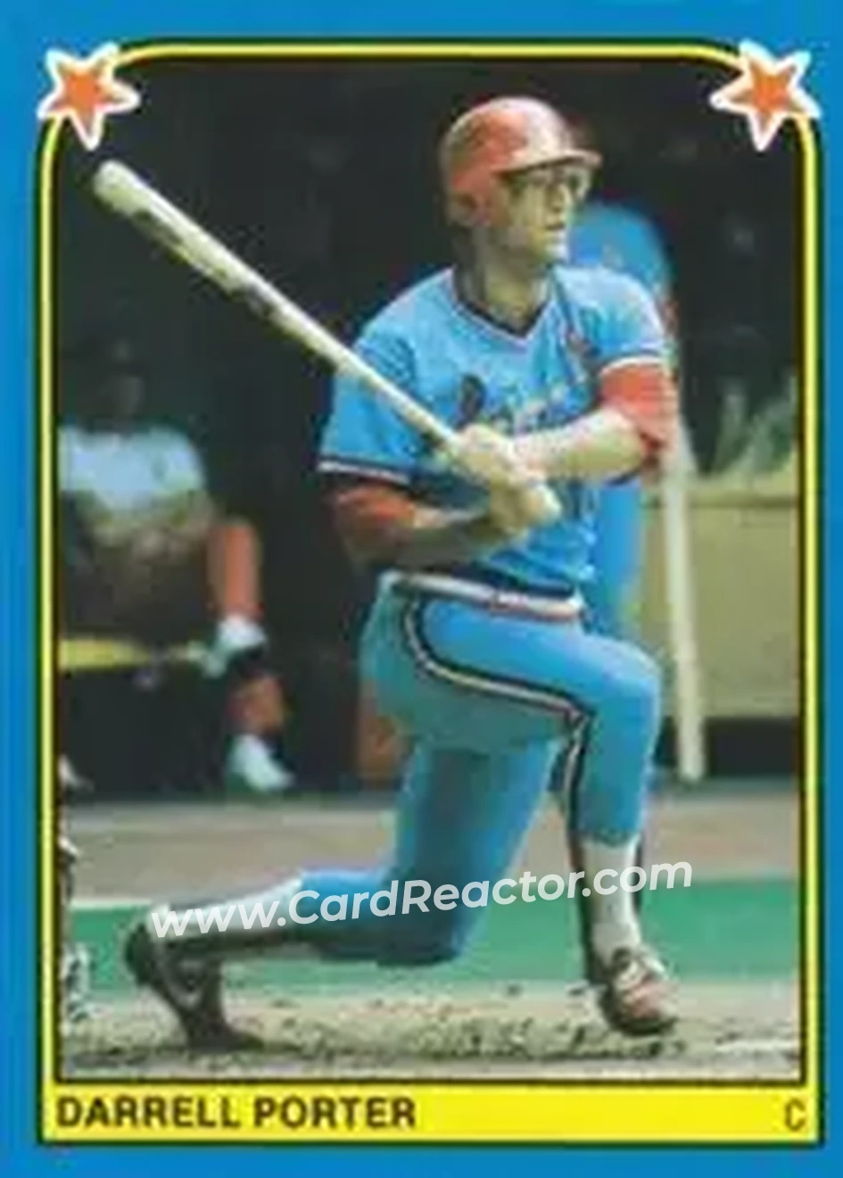 1983 Fleer Star Stickers #3 - Darrell Porter - St. Louis Cardinals - Front