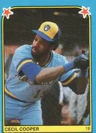 1983 Fleer Star Stickers #23 - Cecil Cooper - Milwaukee Brewers