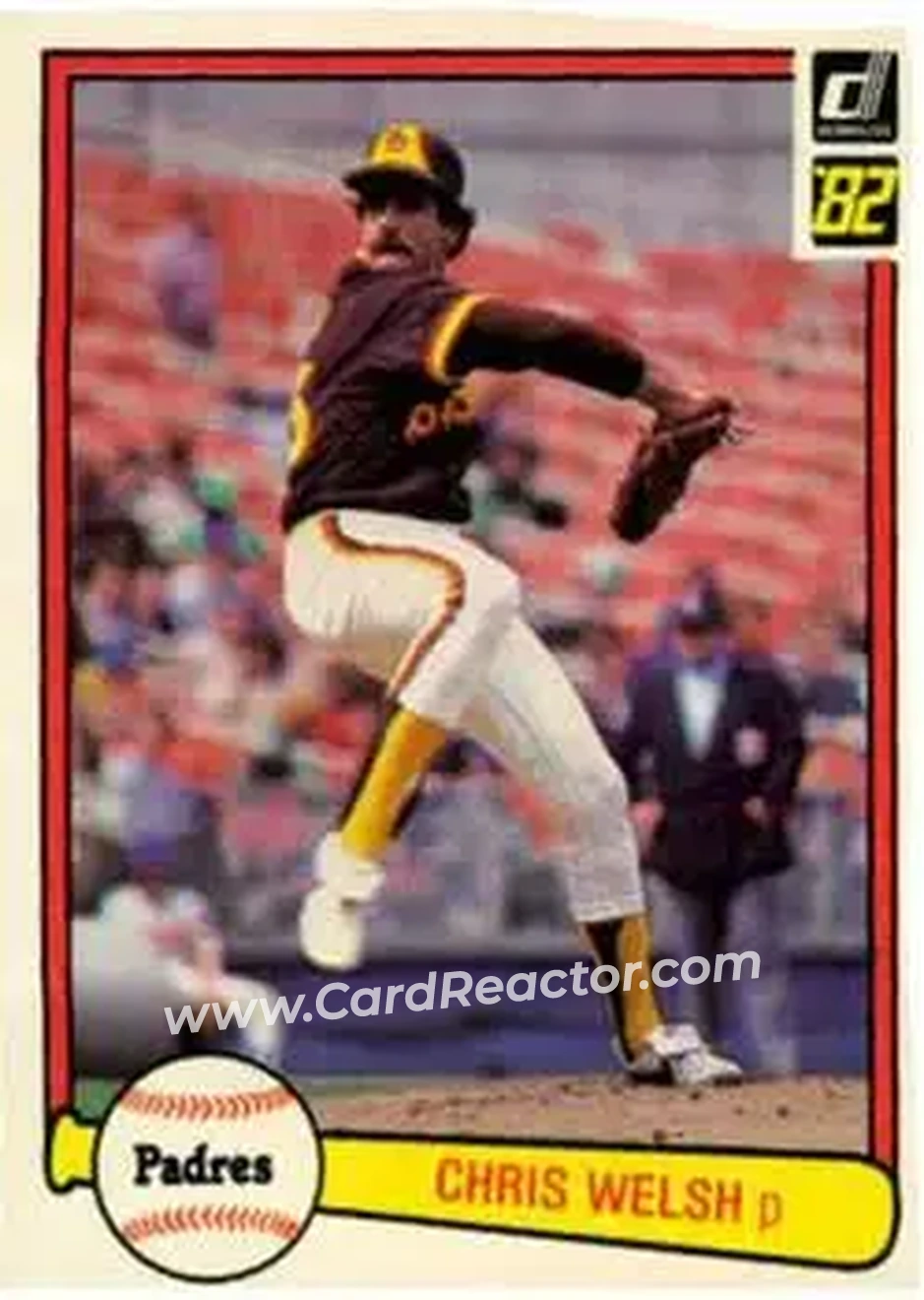 1982 Donruss #44 - Chris Welsh - San Diego Padres - Front