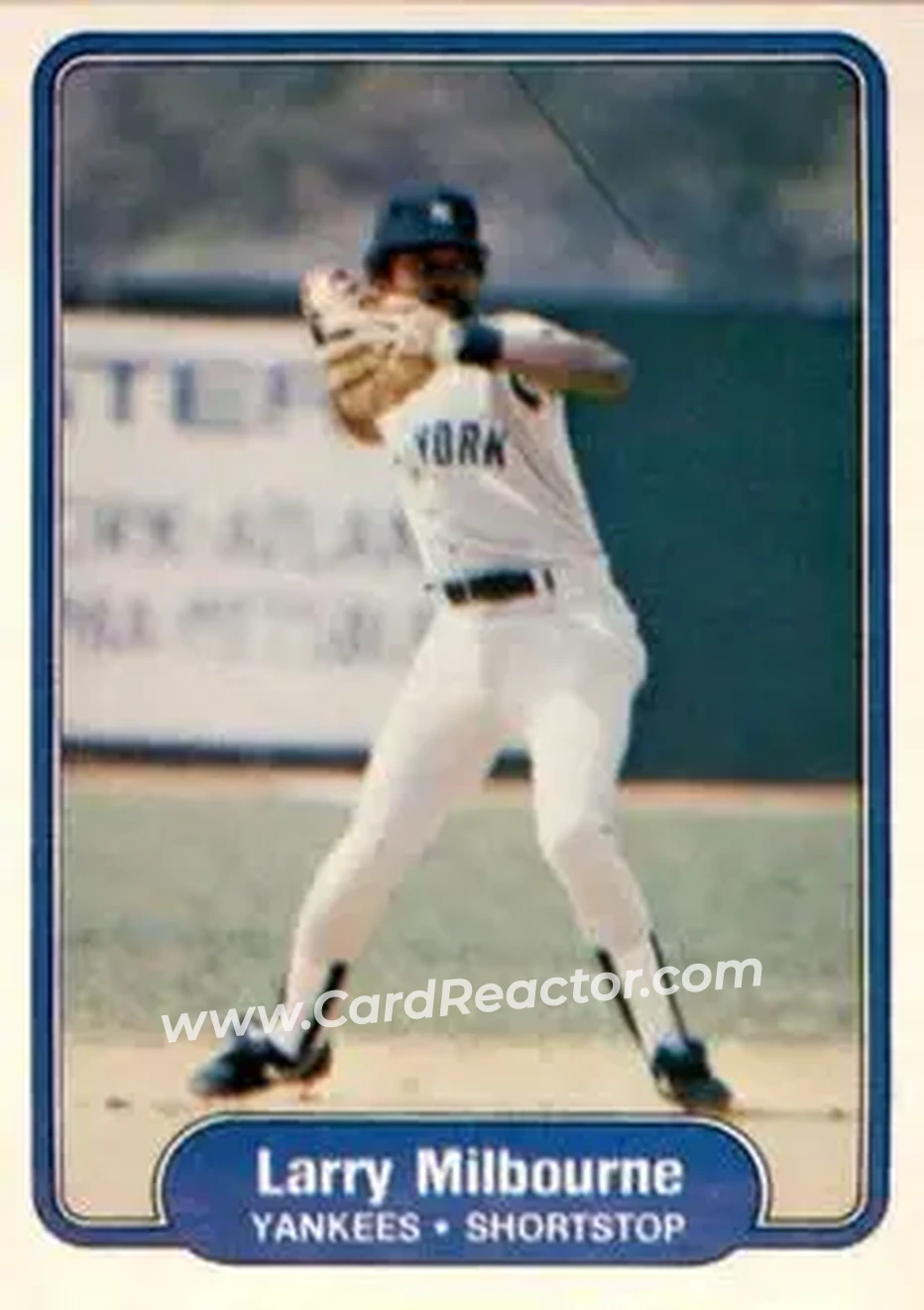 1982 Fleer #42 - Larry Milbourne - New York Yankees - Front