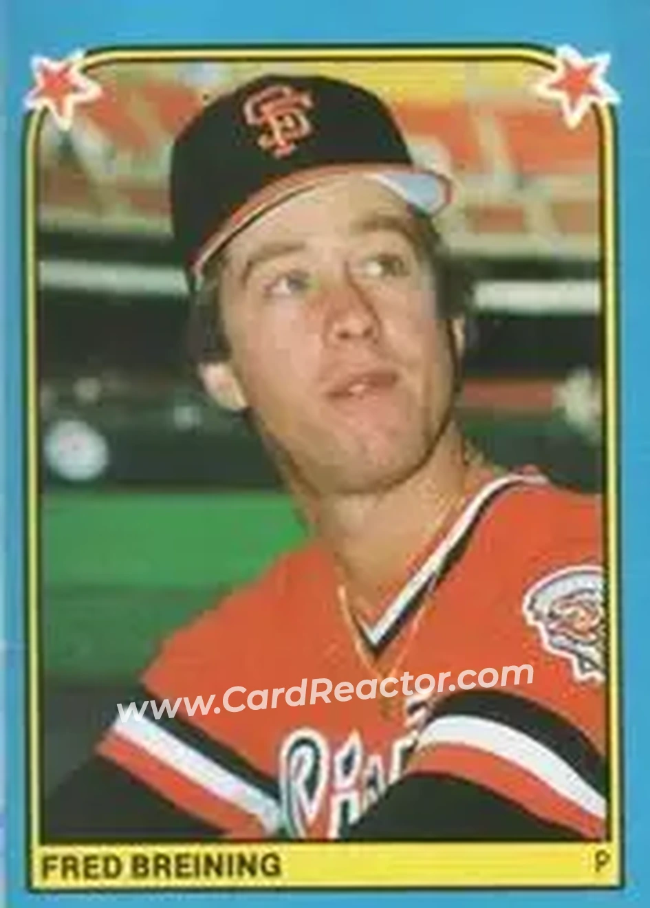 1983 Fleer Star Stickers #51 - Fred Breining - San Francisco Giants - Front