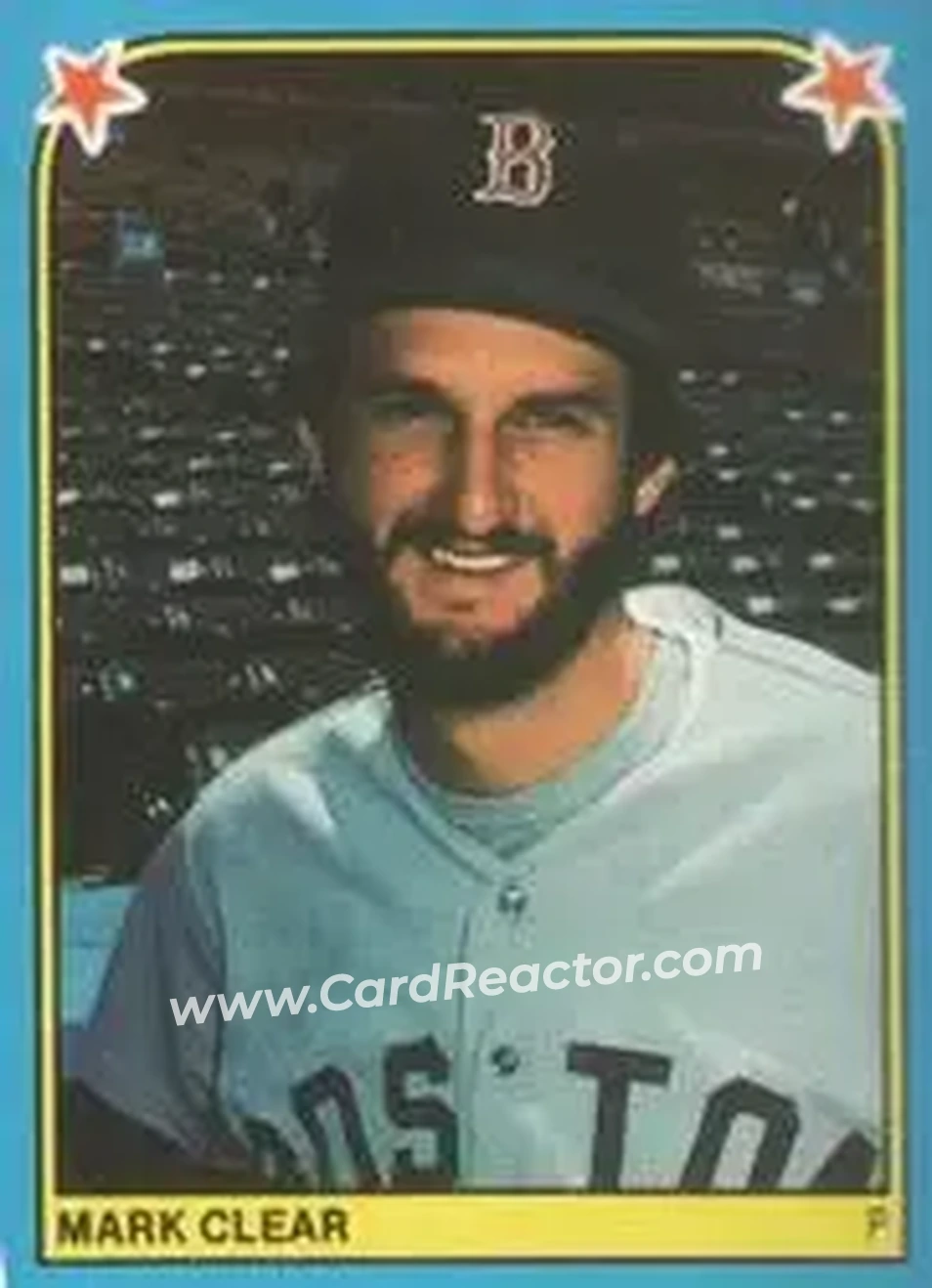 1983 Fleer Star Stickers #61 - Mark Clear - Boston Red Sox - Front