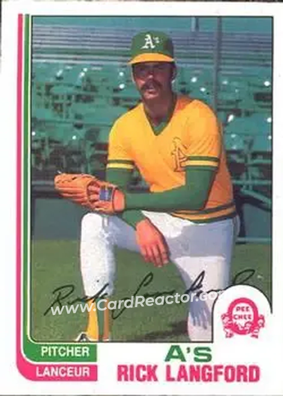1982 O-Pee-Chee #43 - Rick Langford - Oakland Athletics - Front 1982 O-Pee-Chee #43 - Rick Langford - Oakland Athletics - Front