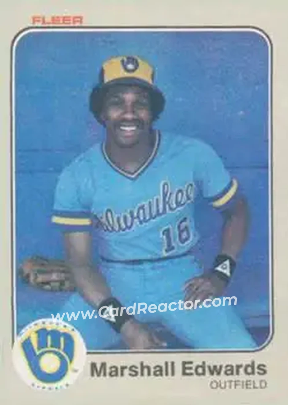 1983 Fleer #32 - Marshall Edwards - Milwaukee Brewers - Front 1983 Fleer #32 - Marshall Edwards - Milwaukee Brewers - Front