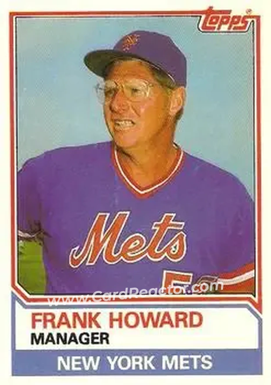 1983 Topps Traded #47T - Frank Howard - New York Mets - Front