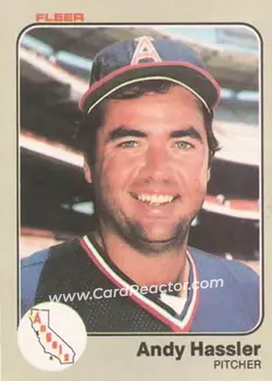 1983 Fleer #92 - Andy Hassler - California Angels - Front