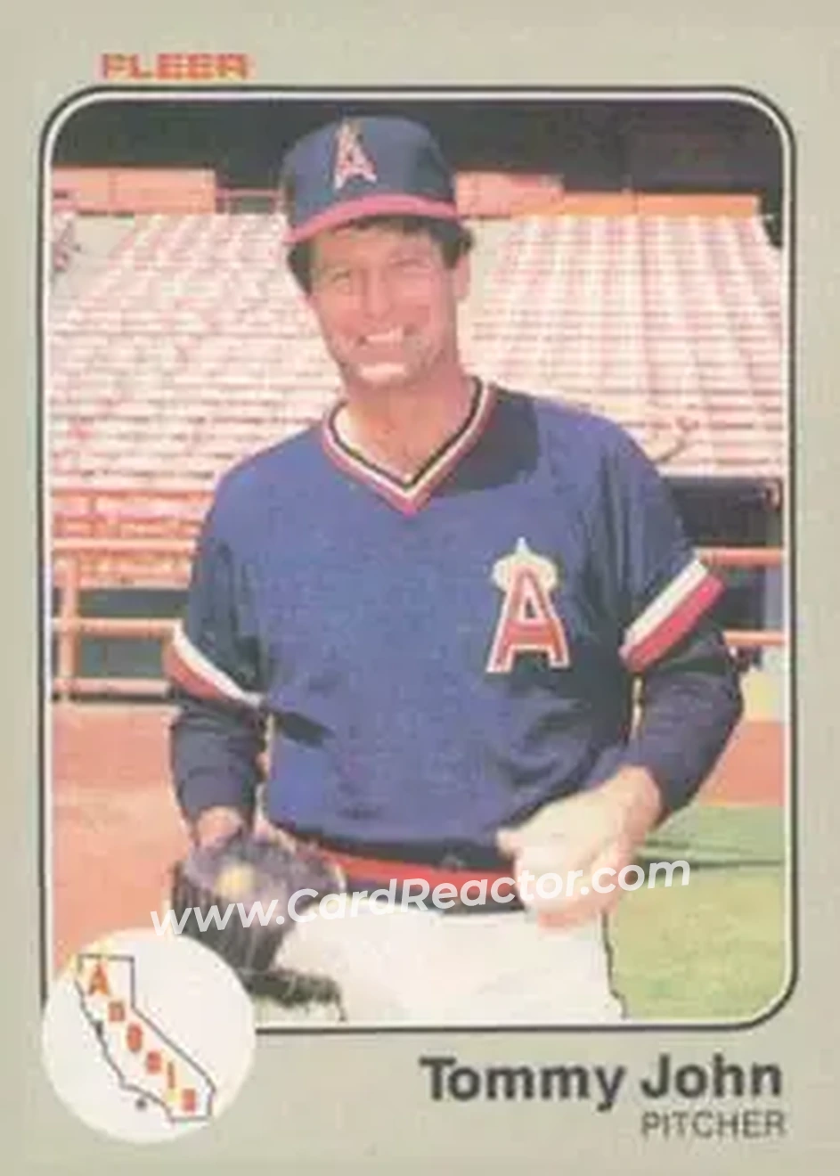 1983 Fleer #95 - Tommy John - California Angels - Front