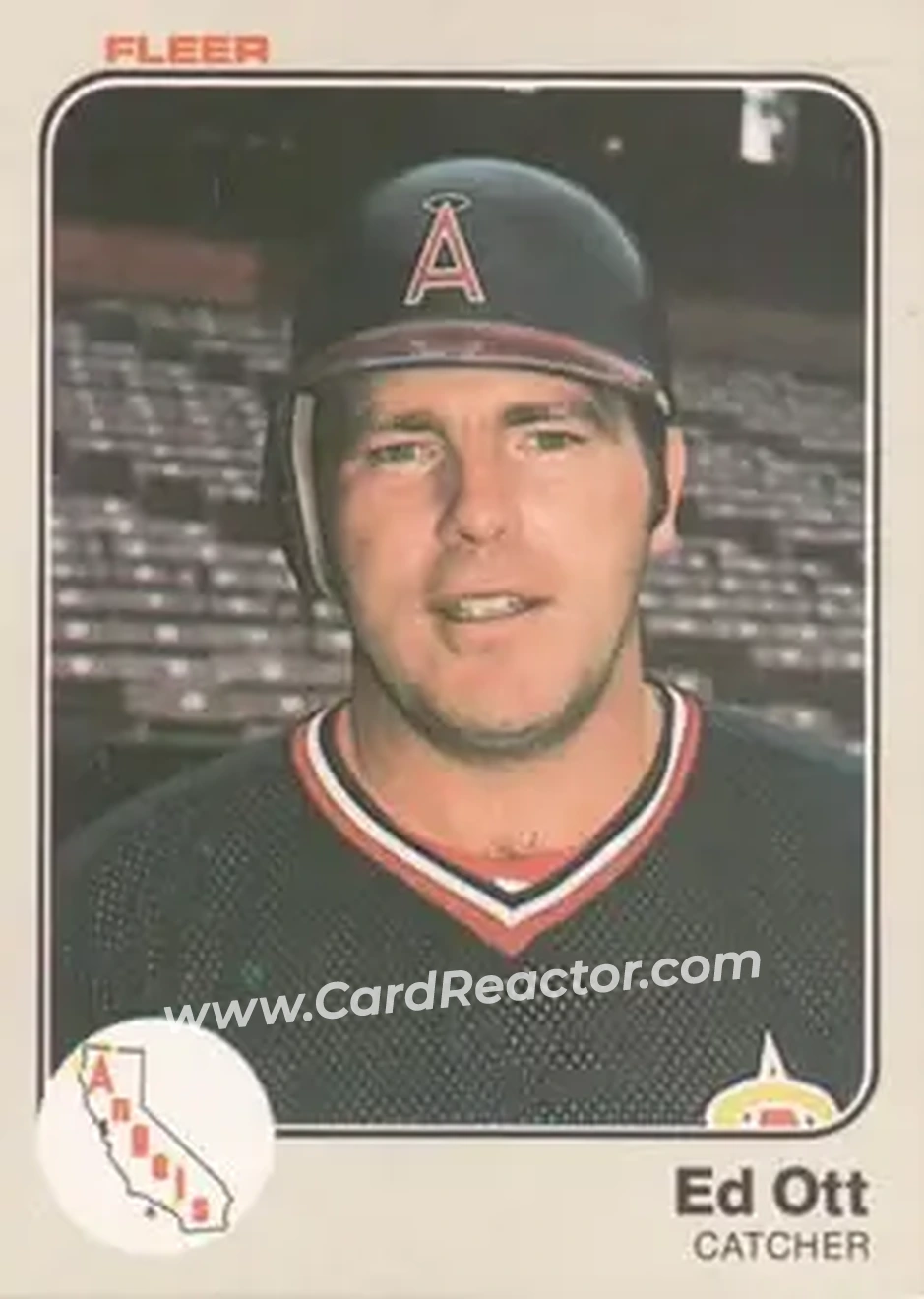 1983 Fleer #98 - Ed Ott - California Angels - Front