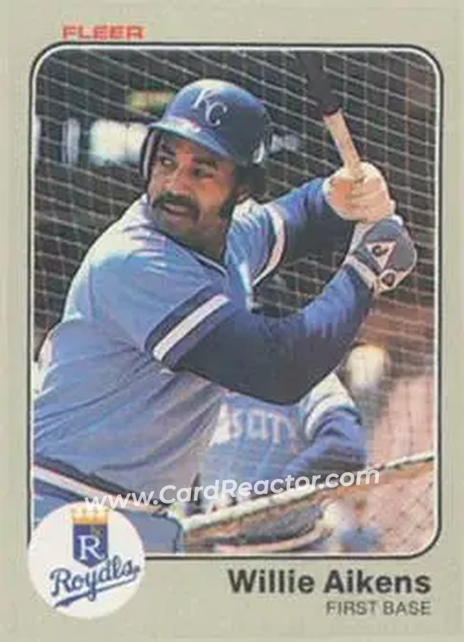 1983 Fleer #104 - Willie Aikens - Kansas City Royals - Front