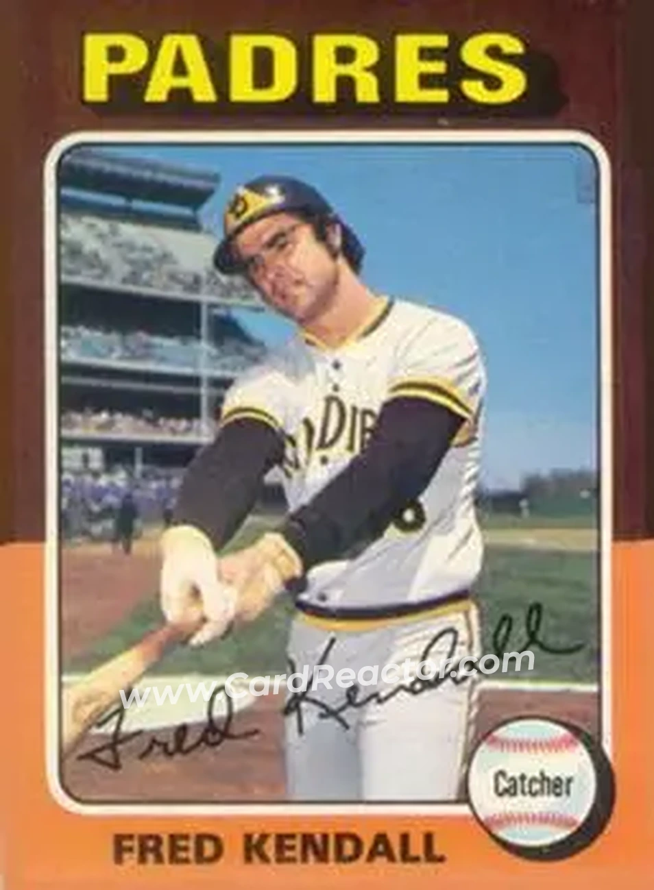 1975 Topps #332 - Fred Kendall - San Diego Padres - Front