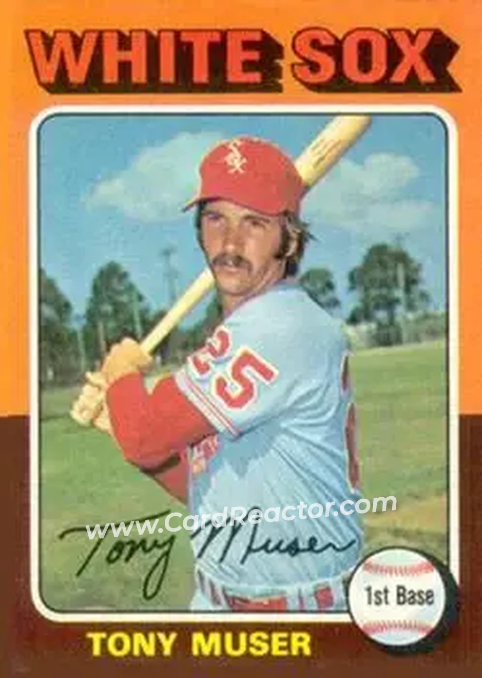 1975 Topps #348 - Tony Muser - Chicago White Sox - Front