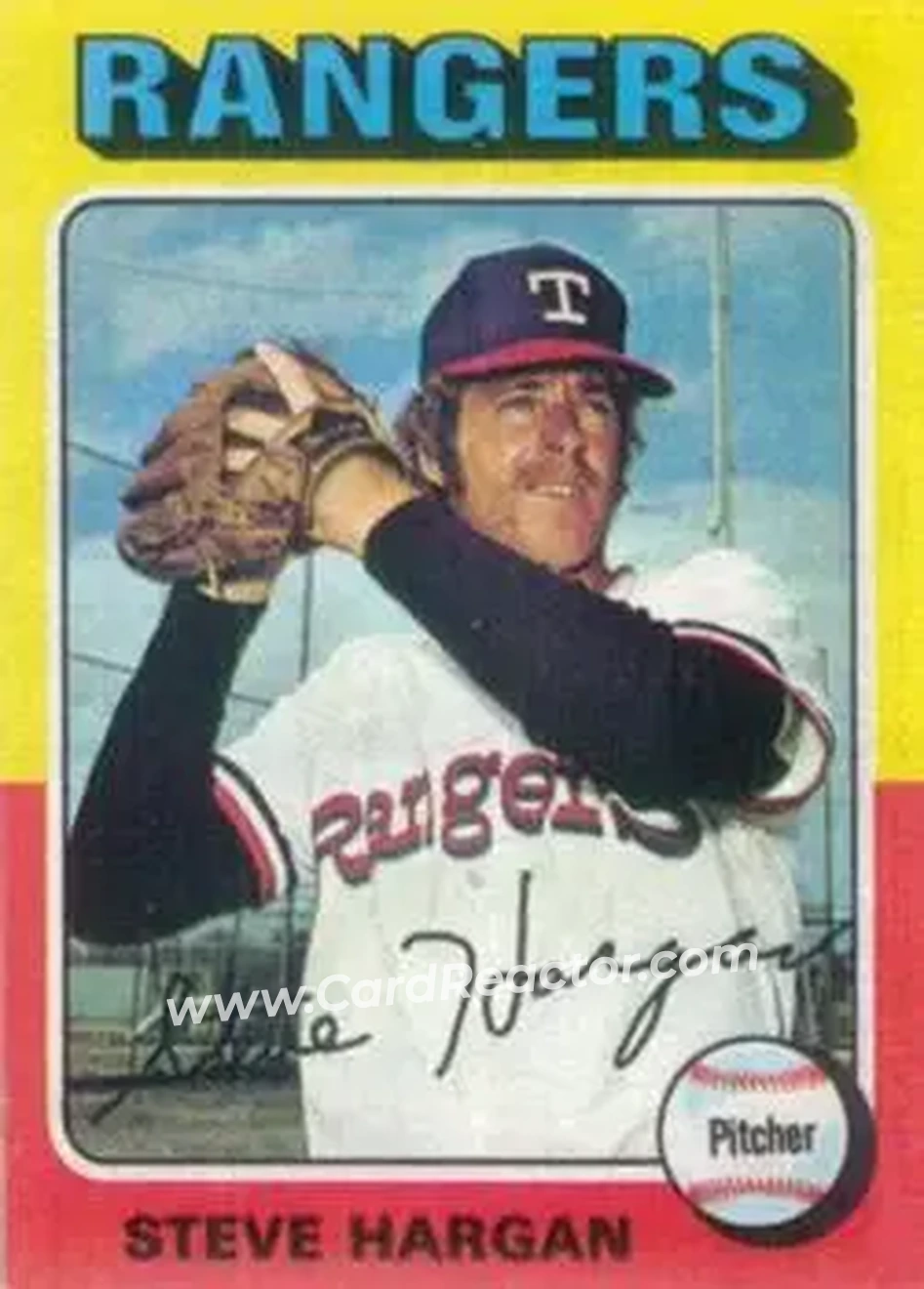 1975 Topps #362 - Steve Hargan - Texas Rangers - Front 1975 Topps #362 - Steve Hargan - Texas Rangers - Front