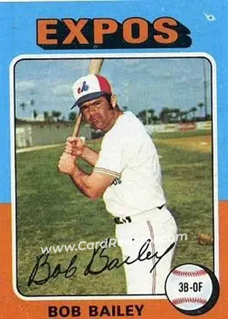 1975 Topps #365 - Bob Bailey - Montreal Expos - Front 1975 Topps #365 - Bob Bailey - Montreal Expos - Front