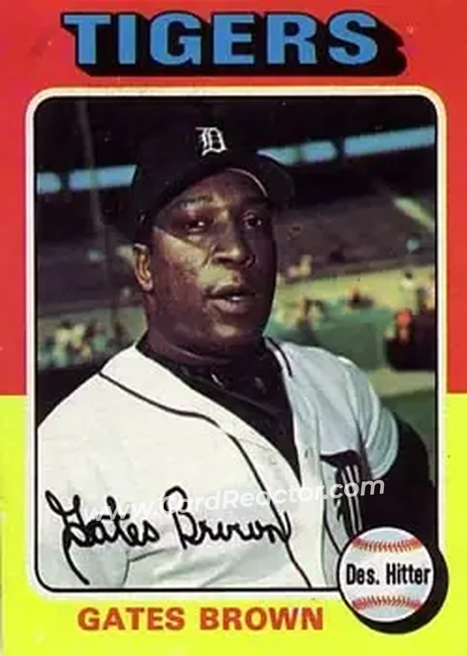 1975 Topps #371 - Gates Brown - Detroit Tigers - Front