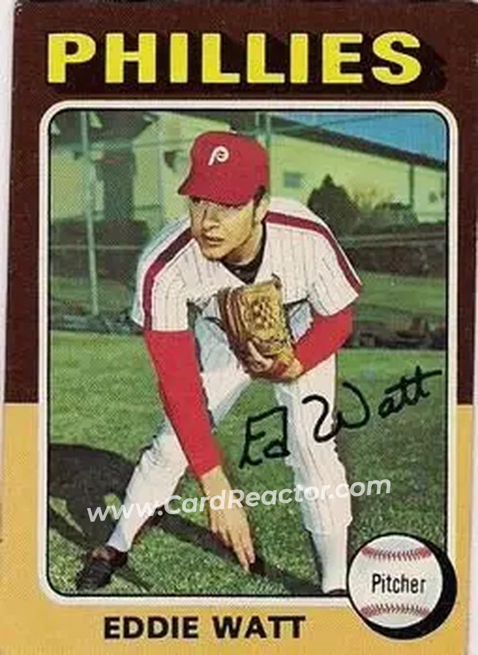 1975 Topps #374 - Eddie Watt - Philadelphia Phillies - Front