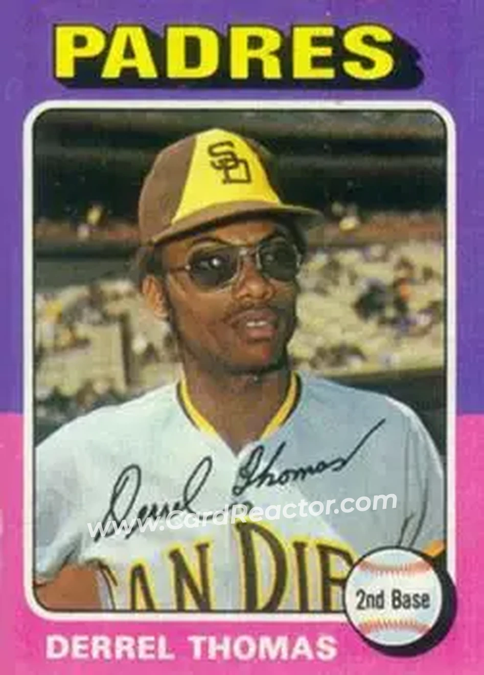1975 Topps #378 - Derrel Thomas - San Diego Padres - Front 1975 Topps #378 - Derrel Thomas - San Diego Padres - Front