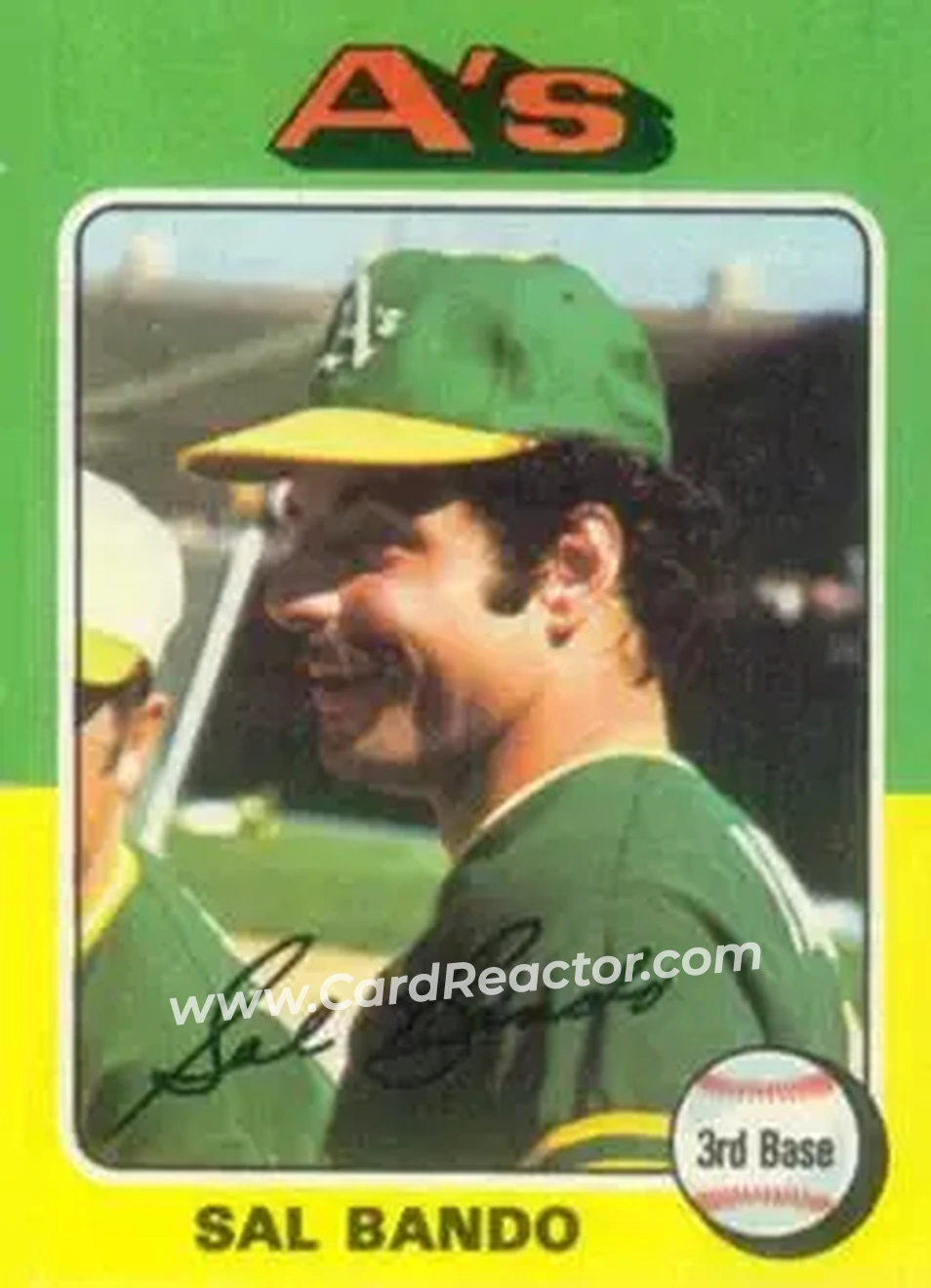 1975 Topps #380 - Sal Bando - Oakland Athletics - Front