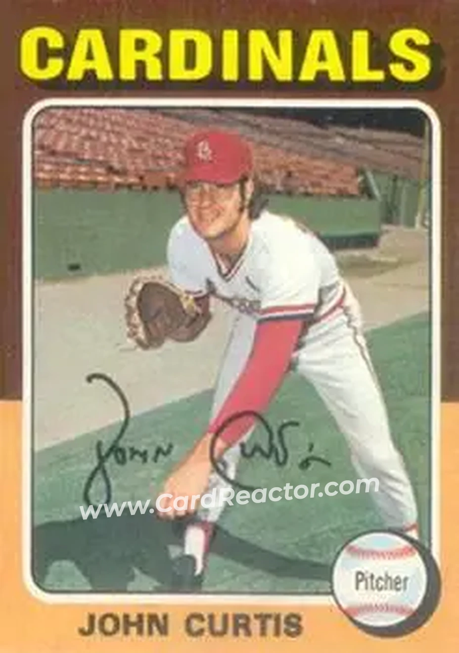 1975 Topps #381 - John Curtis - St. Louis Cardinals - Front