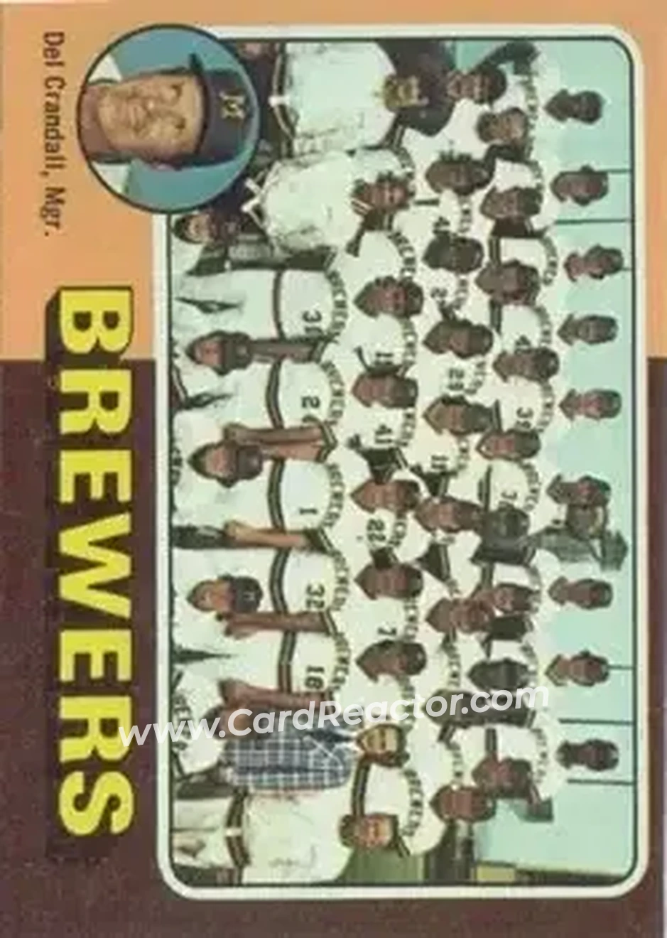 1975 Topps #384 - Card #384 - Milwaukee Brewers - Front