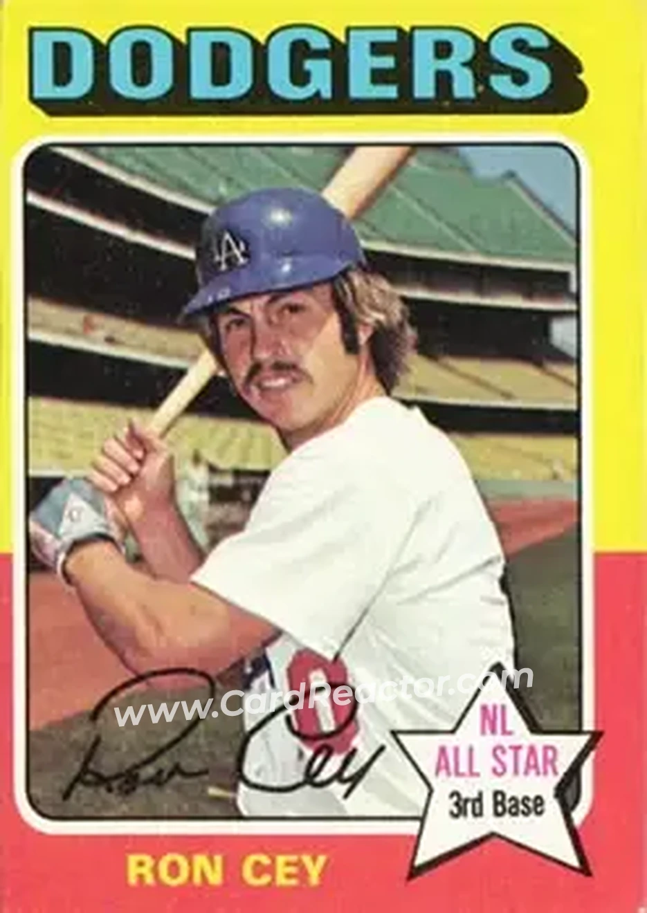 1975 Topps #390 - Ron Cey - Los Angeles Dodgers - Front 1975 Topps #390 - Ron Cey - Los Angeles Dodgers - Front