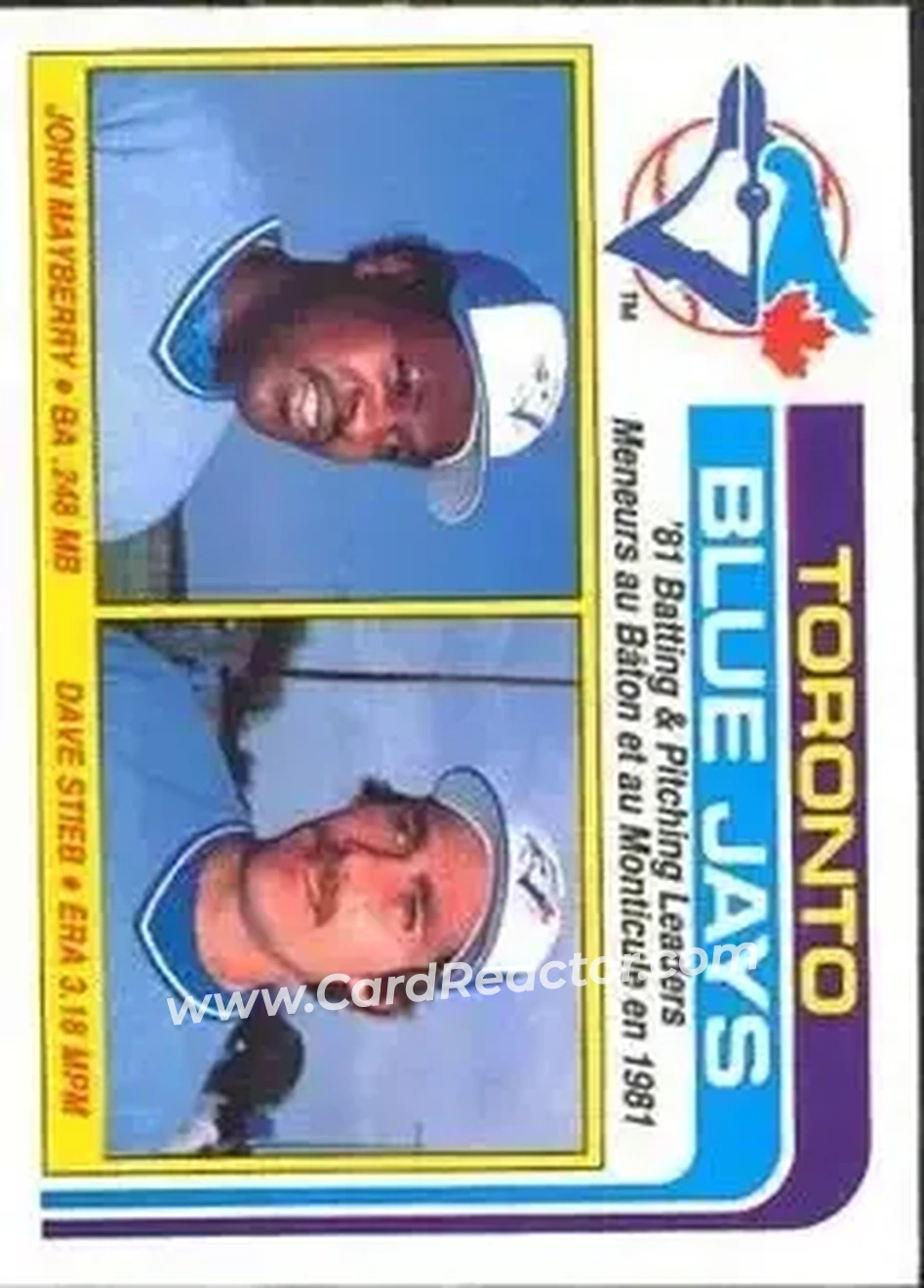 1982 O-Pee-Chee #53 - Card #53 - Toronto Blue Jays - Front